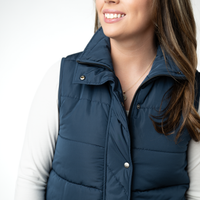 IN STOCK Harlow Long Vest - Navy
