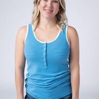 IN STOCK Shiloh Button Snap Tank - Ocean Blue FINAL SALE