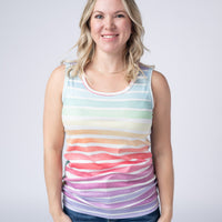 IN STOCK Ava Tank - Rainbow Stripes