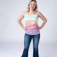 IN STOCK Ava Tank - Rainbow Stripes