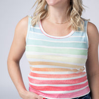IN STOCK Ava Tank - Rainbow Stripes