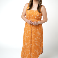 IN STOCK Reagan Ribbed Midi Dress - Pumpkin Floral