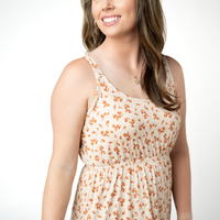 IN STOCK Reagan Ribbed Midi Dress - Sand and Rust Floral