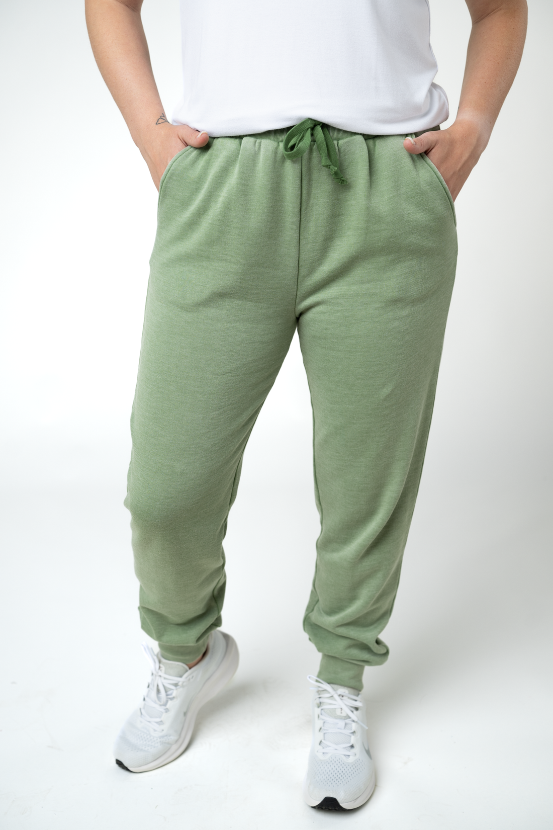 IN STOCK Vintage Wash Joggers - Olive