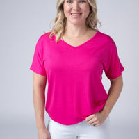 IN STOCK Chloe Cozy Top - Hot Pink