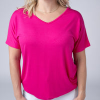 IN STOCK Chloe Cozy Top - Hot Pink