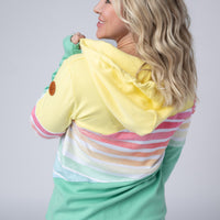 IN STOCK Colorblock Fullzip - Yellow, Rainbow Stripes, and Lime