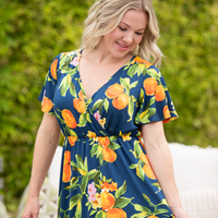IN STOCK Harley High-Low Dress - Navy Citrus FINAL SALE