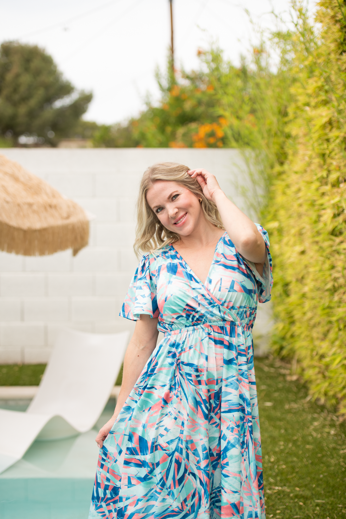 IN STOCK Millie Maxi Dress - Abstract Aqua Breeze FINAL SALE