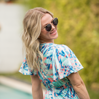 IN STOCK Millie Maxi Dress - Abstract Aqua Breeze FINAL SALE
