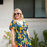 IN STOCK Harley High-Low Dress - Navy Citrus FINAL SALE