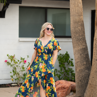 IN STOCK Harley High-Low Dress - Navy Citrus FINAL SALE