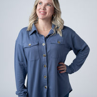 IN STOCK Brenna Button Down Top - Denim