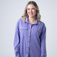 IN STOCK Brenna Button Down Top - Purple