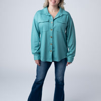 IN STOCK Brenna Button Down Top - Teal