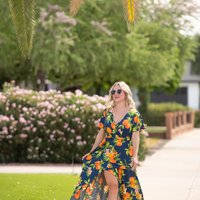 IN STOCK Harley High-Low Dress - Navy Citrus FINAL SALE