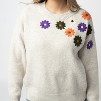 IN STOCK Fall Floral Sweater - Beige