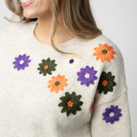 IN STOCK Fall Floral Sweater - Beige