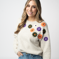 IN STOCK Fall Floral Sweater - Beige