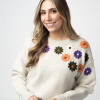 IN STOCK Fall Floral Sweater - Beige