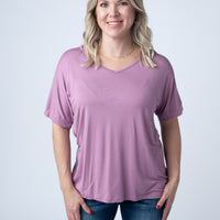 IN STOCK Bamboo V Neck Tee - Pink