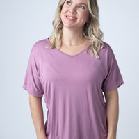 IN STOCK Bamboo V Neck Tee - Pink
