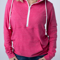 IN STOCK Pixie Pocket Halfzip Hoodie - Hot Pink