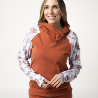 IN STOCK Classic Zoey ZipCowl Sweatshirt - Maple and Fall Foliage
