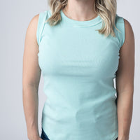 IN STOCK Morgan Micro Striped Tank - Turquoise