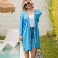 IN STOCK Ellie Cover-Up Kimono - Light Blue