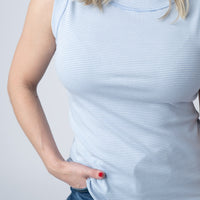 IN STOCK Morgan Micro Striped Tank - Periwinkle