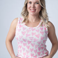 IN STOCK Ava Tank - Blushing Pink Hearts