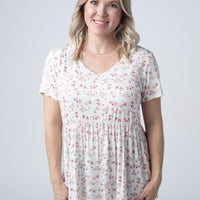 IN STOCK Sarah Ruffle Short Sleeve - Micro Pink Floral