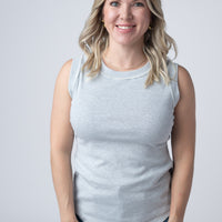 IN STOCK Morgan Micro Striped Tank - Grey