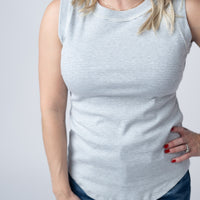 IN STOCK Morgan Micro Striped Tank - Grey