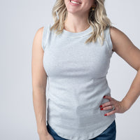 IN STOCK Morgan Micro Striped Tank - Grey