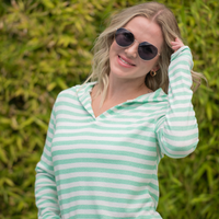 IN STOCK Amelia Striped Hoodie - Green