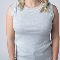 IN STOCK Morgan Micro Striped Tank - Grey