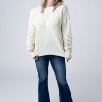 IN STOCK Jasmine Open Knit Sweater - Ivory