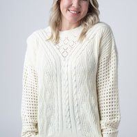 IN STOCK Jasmine Open Knit Sweater - Ivory