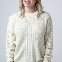 IN STOCK Jasmine Open Knit Sweater - Ivory