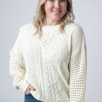IN STOCK Jasmine Open Knit Sweater - Ivory