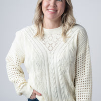 IN STOCK Jasmine Open Knit Sweater - Ivory