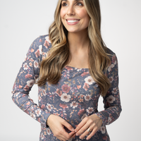 IN STOCK Alyssa Long Sleeve Top - Blushwood Floral