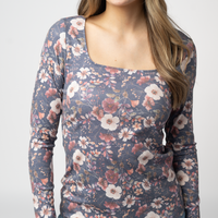 IN STOCK Alyssa Long Sleeve Top - Blushwood Floral