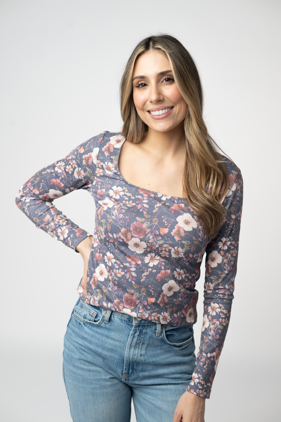 IN STOCK Alyssa Long Sleeve Top - Blushwood Floral