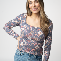 IN STOCK Alyssa Long Sleeve Top - Blushwood Floral