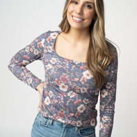 IN STOCK Alyssa Long Sleeve Top - Blushwood Floral