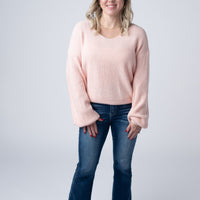 IN STOCK Bethany Bow Knit Sweater - Light Pink