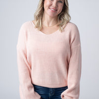 IN STOCK Bethany Bow Knit Sweater - Light Pink